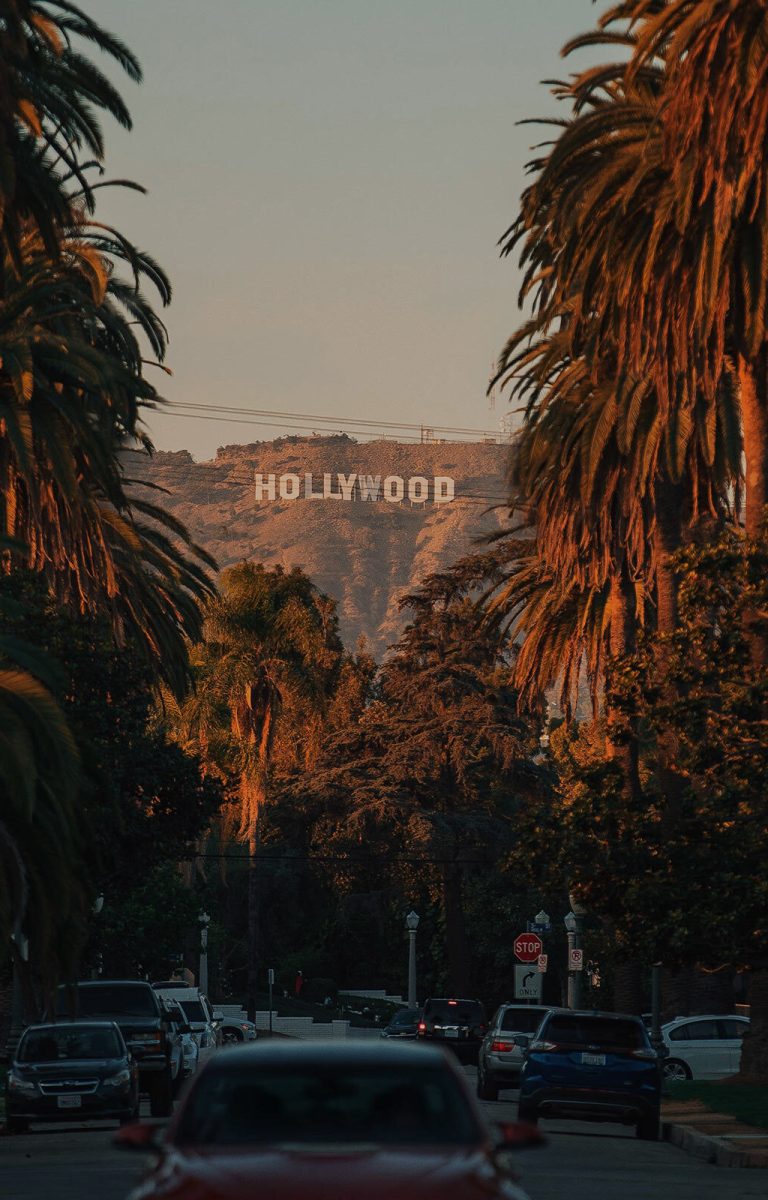 Hollywood sign during sunset