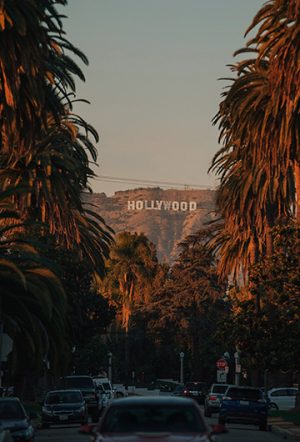 Hollywood sign during sunset