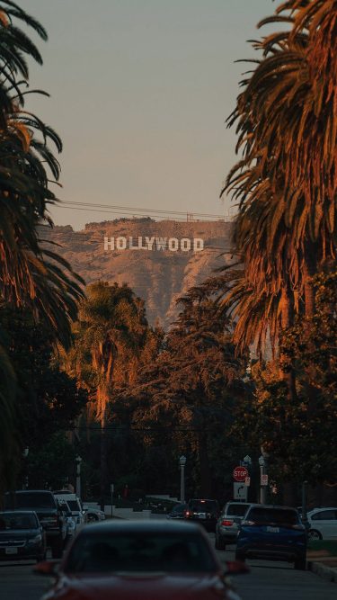 Hollywood sign during sunset